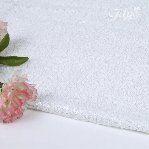 Vista 4 de Trlyc Mantel redondo de lentejuelas, 120 unidades, color blanco brillante, mantel de lentejuelas blancas brillantes para boda