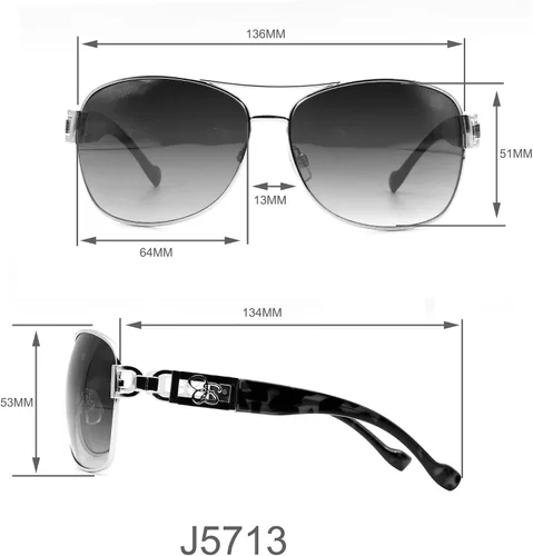 Vista 5 de Jessica Simpson J5713 Lavish Metal UV Protective Rectangular Sunglasses Glam Gifts for Women 67 mm
