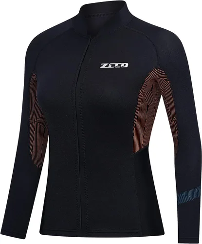 Vista 3 de ZCCO Traje de neopreno de 0.069 pulgadas para mujeres y hombres, chaqueta de neopreno de manga larga para buceo, camisa de traje húmedo