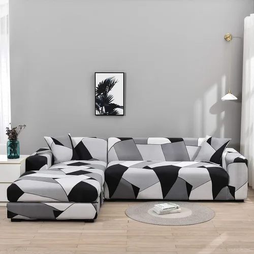 Vista 2 de MIFXIN - Funda de sofá en forma de L, 2 piezas, suave y elástica, para sofá seccionado en forma de L, protector de muebles para perros, mascotas
