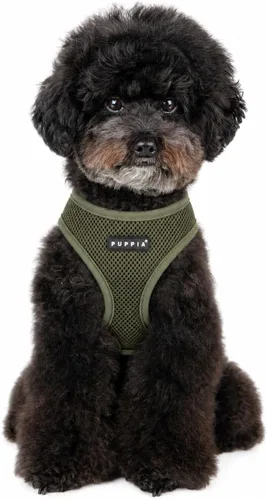 Vista 4 de Puppia Arnés suave para perro, sin estrangulamiento, sobre la cabeza, malla transpirable de triple capa, cinturón ajustable en el pecho y hebilla