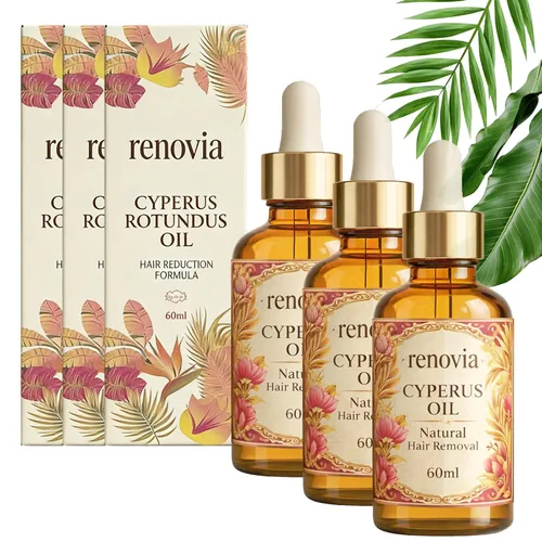Vista 9 de Renovia Cyperus Rotundus Oil, Renovia Organics - Suero para depilación para la piel, hidratante y calmante para una piel de aspecto suave con menta