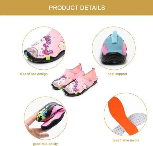 Vista 3 de Zapatos de agua para niños pequeños zapatos de natación de suela suave gruesa para niños deportes al aire libre calcetines acuáticos descalzos