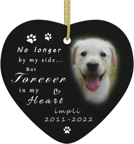 Vista 14 de Regalos conmemorativos personalizados para perros por pérdida de perro, adorno de corazón personalizado para mascotas, recuerdo conmemorativo
