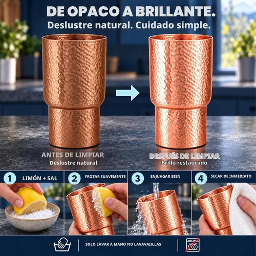 Vista 7 de Vasos de cobre puro de 20 onzas para beber