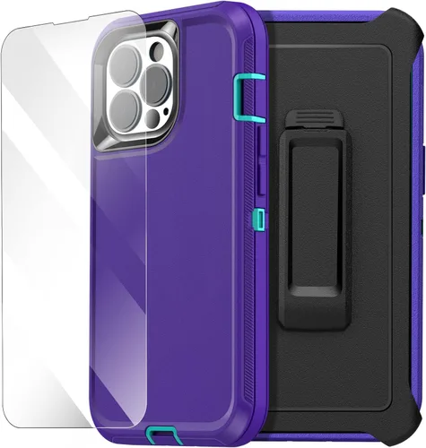 Vista 12 de AICase Funda resistente de 3 capas para iPhone 14 Pro (6.1 pulgadas), apta para bolsillo, protección de grado militar, a prueba de golpes, a prueba