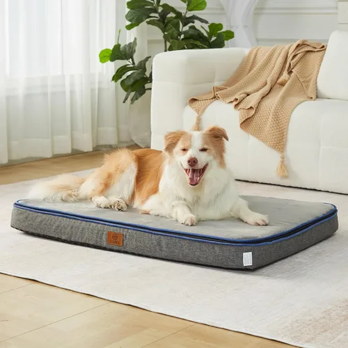 Vista 11 de LIORCE Cama grande para perros de espuma viscoelástica, camas ortopédicas de 4 pulgadas de grosor para perros grandes, cama impermeable para perros