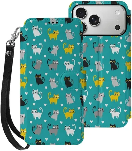 Vista 19 de SWEET TANG Compatible with iPhone 17 Pro Wallet Case Women PU Leather Shockproof Protective Folio Flip Cover (Chicken Chickens)