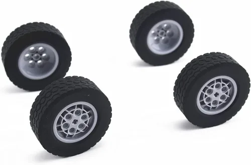 Vista 3 de Juego de neumáticos y ruedas técnicos compatibles con la marca principal Bloque de construcción de ladrillo Accesorios de juguete Piezas técnicas