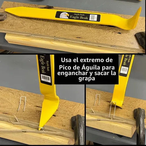 Vista 2 de Keyfit Tools Eagle Beak - Extractor de grapas para pisos de madera dura, extractor de revestimiento para grapas de 16, calibre 18 y 2 pulgadas