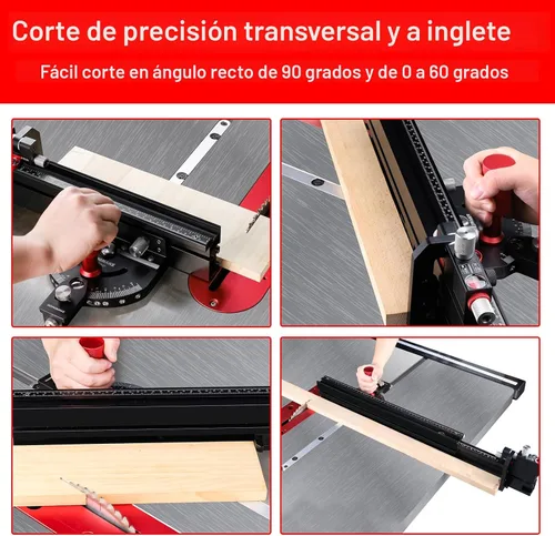 Vista 9 de GOINGMAKE Calibre de inglete para sierra de mesa con parada de volteo microajustable y valla extensible y parada de ángulo rápido para sierra
