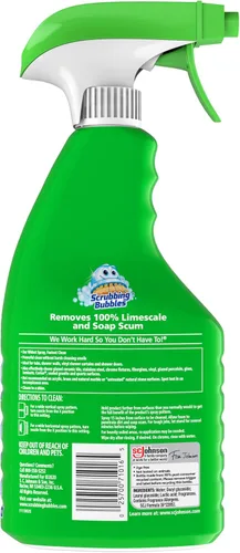 Vista 9 de Scrubbing Bubbles Mega Limpiador de Baño y Ducha en Spray, Acción Espumosa Elimina el Sarro y la Suciedad, Aroma a Lluvia, 32 onzas