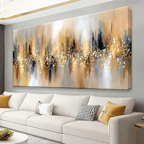 Vista 14 de Tsomzxng Arte Moderno de Lienzo para Decoración de Pared Impresiones de Pinturas Paisaje Dorado del Árbol de la Vida Impresiones de Pintura