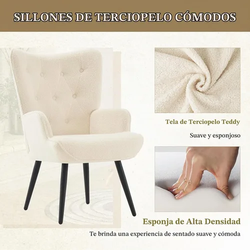 Vista 6 de Furnimart Silla de Acento de Piel Sintética Blanca Estilo Mediados de Siglo Moderno, Sillas para Sala de Estar; Cómodo Sillón de Descanso