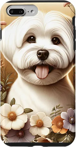 Vista 12 de Maltese Dog Summer Wildflowers Artwork Case for iPhone 17