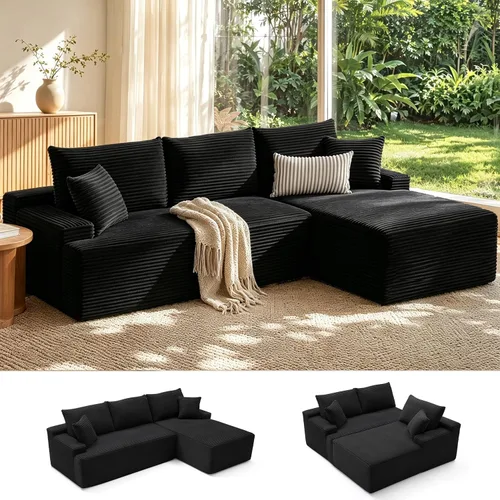 Vista 38 de Mangodan - Sofá seccional en forma de nube, sofá sin huesos para sala de estar, sofá seccional modular con asiento profundo, sofá esponjoso y cómodo