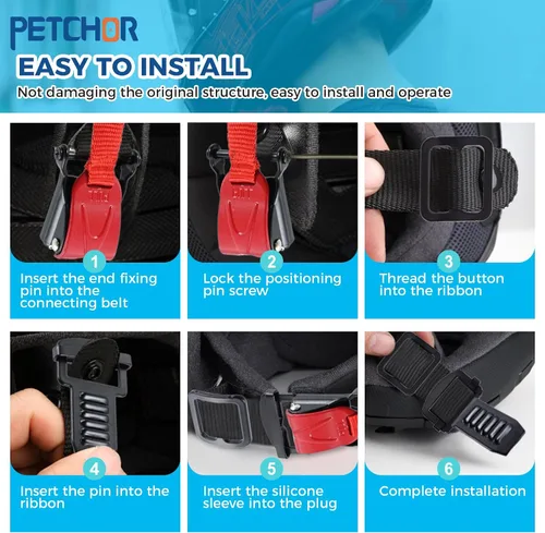 Vista 6 de Kit de repuesto de hebilla de liberación rápida para casco de motocicleta, accesorios de motocicleta de acero inoxidable para reemplazar la correa