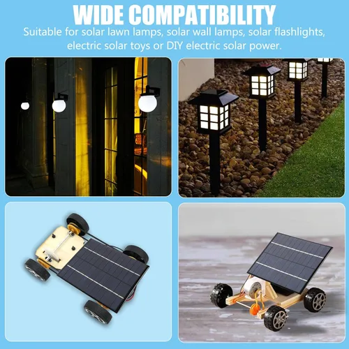 Vista 4 de 2pcs Panel Solar 2W 12V DIY Batería Cargador Solar Tablero + Clip Tigre Negro X 2