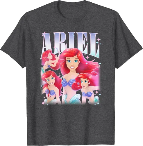 Vista 29 de Disney Camiseta de la princesa Ariel de la Sirenita Multi Pose, Negro