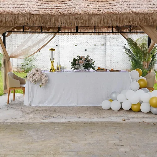 Vista 57 de Mantel de lentejuelas de 60 x 102 pulgadas, azul bebé, para boda, fiesta, despedida de soltera, rectangular