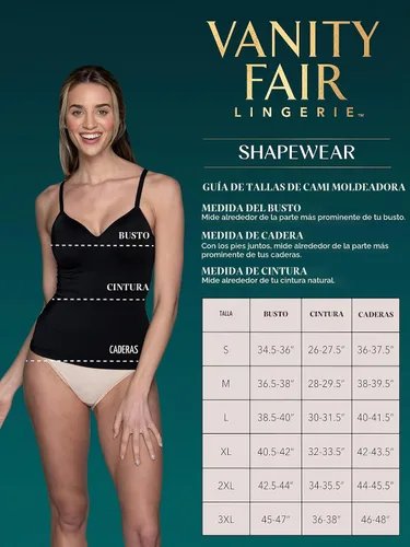 Vista 5 de Vanity Fair Camiseta moldeadora para mujer con brasier integrado, control de barriga, camisola moldeadora para mujer Damasco neutro.
