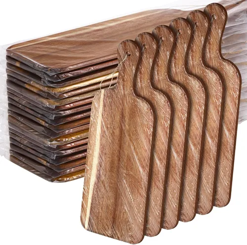 Vista 10 de Irenare Juego de 18 tablas de cortar lisas con asas, grabado láser, charcutería de madera, tabla de cortar para servir a granel para bricolaje