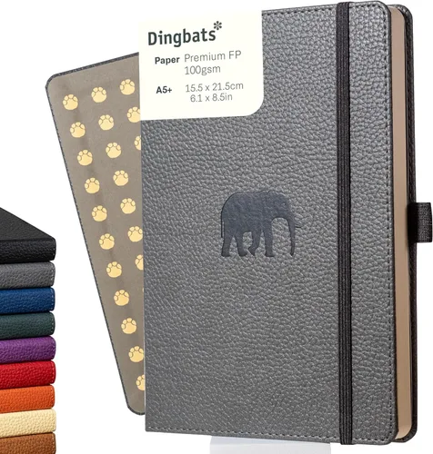 Vista 11 de Dingbats* Cuaderno de Escritura con Líneas de Vida Silvestre A5 - Tapa Dura de Cuero Vegano - Ideal para Trabajo, Viajes - Bolsillo, Cierre Elástico