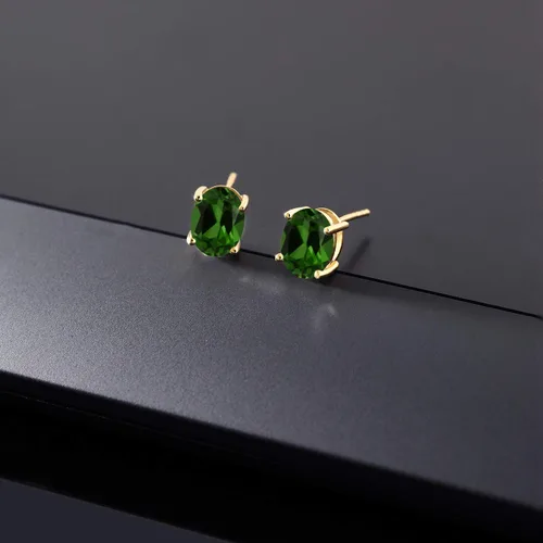 Vista 61 de Gem Stone King Aretes de oro de 14 quilates con piedra natal ovalada de 0.315 x 0.236 in Aretes de oro para mujer