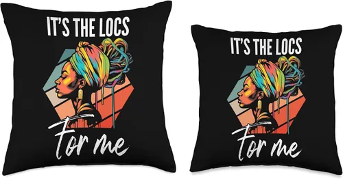 Vista 3 de Locs Afro Dreadlocks Love Natural Beauty Hair It's the Locs for Me Afro Hair - Almohada negra de niña africana americana, 18 x 18 pulgadas