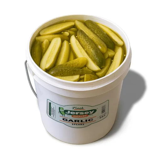Vista 6 de Jersey Pickles - Lanzas de eneldo de ajo frescas (medio galón) - Fresco, apto para dieta cetogénica y perfecto para aperitivos, sándwiches