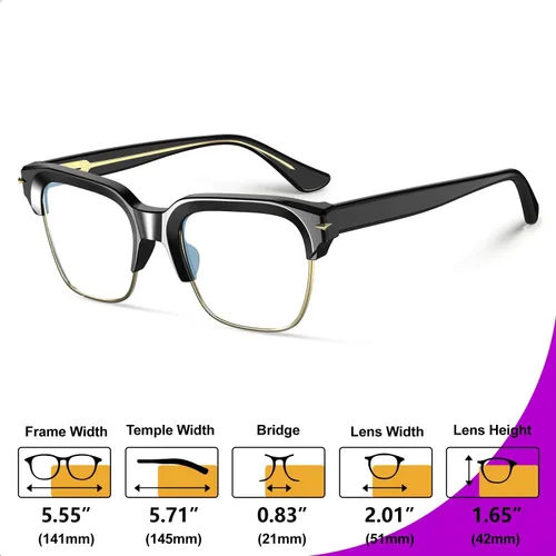 Vista 8 de VISOONE Lentes ligeros TR90 con bloqueo de luz azul Marco Protector de visión para hombres y mujeres ELBERT