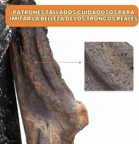 Vista 4 de Skyflame - Troncos pequeños para chimenea de gas, 4 troncos de madera de cerámica