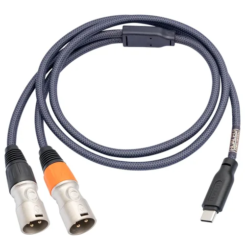 Vista 9 de Cable de audio USB C a doble XLR macho - 3.3 pies, estéreo de 32 bits/384 Khz, compatible con teléfonos móviles, altavoces activos y amplificadores