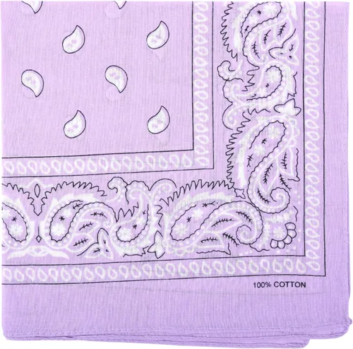 Vista 23 de Motique Accessories Bandana de algodón de 22 pulgadas con estampado cachemira