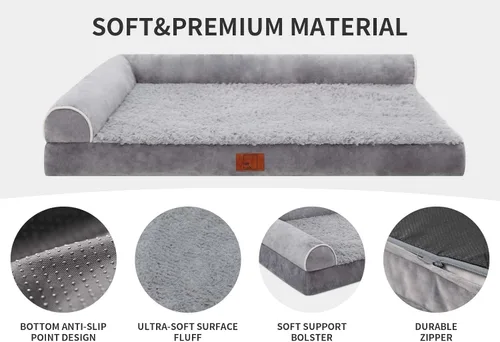 Vista 3 de Cama ortopédica para perros, sofá para mascotas con cojín para perros extra grandes Egg Crate Foam, Removable Washable Cover, Waterproof Lining