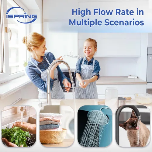 Vista 4 de iSpring Sistema de filtro de agua para toda la casa, reduce el cloro, la cloramina, el plomo, el filtro de agua dura hasta 5 años, modelo: WF1054