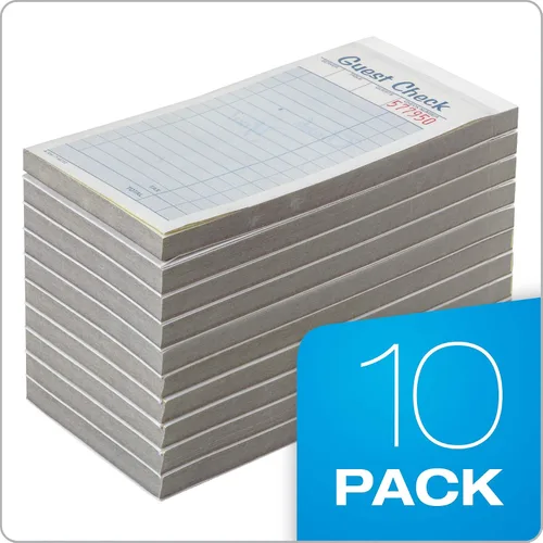 Vista 7 de Adams Guest Check Pads, 2 partes, sin carbono, blanco/canario, 3-3/8 pulgadas x 6-3/8 pulgadas, 50 juegos por bloc, paquete de 10 (104-50SW)