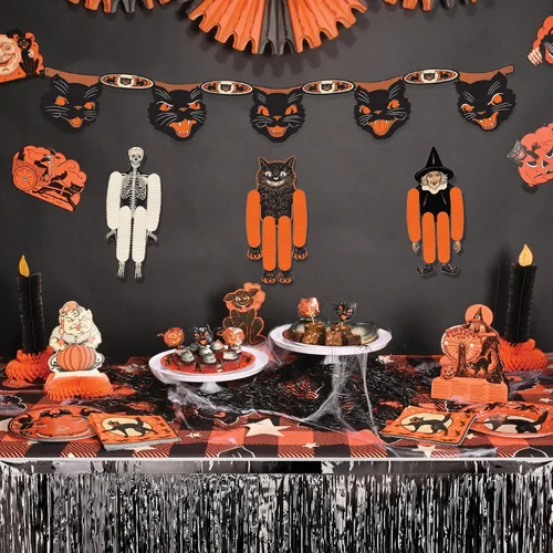 Vista 5 de Cortina colgante con flecos metálicos para decoración de fiestas