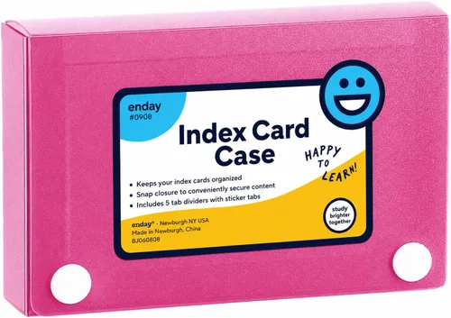 Vista 18 de Enday Tarjetero de índice de 3 x 5, estuche azul para tarjetas de índice con 5 separadores de pestañas, organizador de tarjetas de índice, soporte