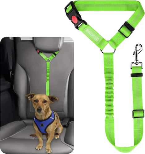 Vista 14 de BWOGUE Arnés de cinturón de seguridad para mascotas, cinturón de seguridad ajustable para reposacabezas de coche, arnés de cinturón de seguridad