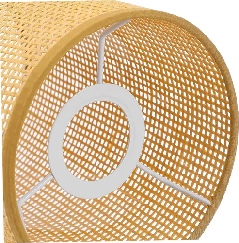 Vista 7 de OSALADI Pantallas de lámpara para lámparas de mesa, pantalla de ratán tejida blanca, pantalla de tambor fácil de instalar
