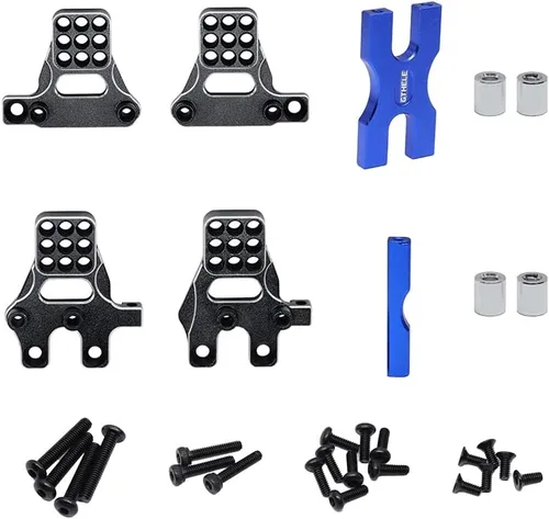 Vista 2 de Torre de aluminio con múltiples orificios para amortiguador TRX4M Defender 1/18 RC Crawler Shock Kit (azul oscuro)