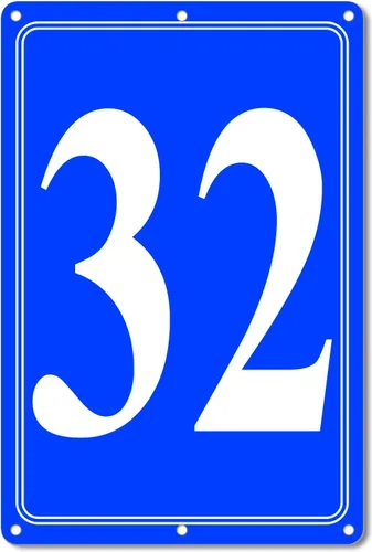 Vista 42 de Premium Aluminum Number Signs, Metal 12" X 8" Blue Numbered Sign Outdoor for Parking Lots, Floor, Dock, Court, Aisle, Field, High Visibility, No