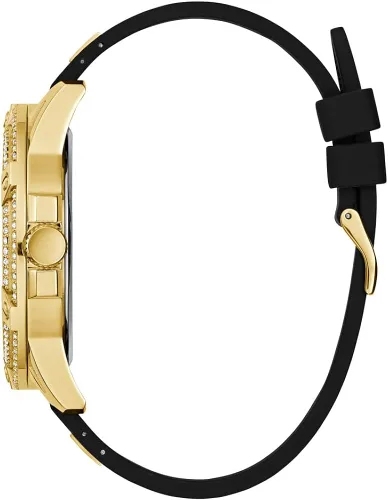 Vista 3 de GUESS US - Reloj multifunción de silicona para hombre, color dorado y negro