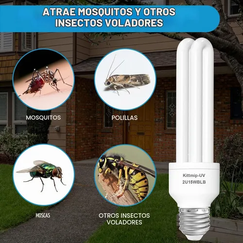 Vista 6 de Bug Zapper - Bombilla de repuesto tipo U, 15 W, E26, E27, compatible con Homesuit, Keuomy, Yluces, Yissvic, Powify y otros modelos Bug Zapper