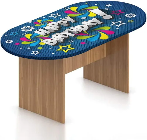 Vista 22 de XISUNYA Mantel ovalado ajustable para patio, decoración de cumpleaños, de poliéster, con bordes elásticos, diseño de búhos de dibujos animados