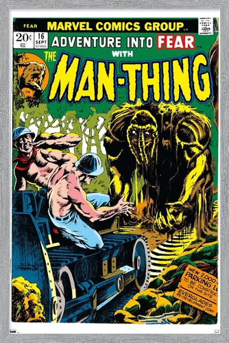 Vista 15 de Trends International Marvel Comics: Man-Thing #16 - Póster de pared, 22.4 pulgadas de largo x 14.7 pulgadas, versión enmarcada en madera de granero
