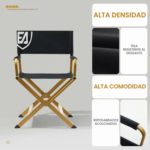 Vista 8 de EVER ADVANCED Silla de directores de aluminio, sillas plegables de cine de estudio, silla de vendedor de eventos, 19 pulgadas de altura del asiento