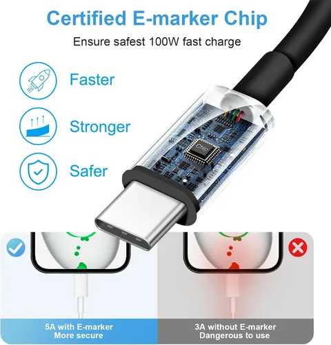 Vista 6 de Cargador USB C tipo C de carga rápida de 10 pies de largo para iPhone 17, 16, 15, paquete de 3 cargadores rápidos USB C para iPhone 17/17 Plus/17