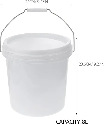 Vista 2 de Cubo de almacenamiento de plástico de grado alimenticio con tapa hermética, contenedor multiusos para almacenamiento de líquidos de alimentos